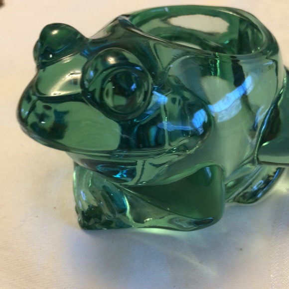 INDIANA GLASS  CO -FROG - SLEEPING KITTEN - TORTOISE  TEA LIGHT  HOLDER - Picture 9 of 16
